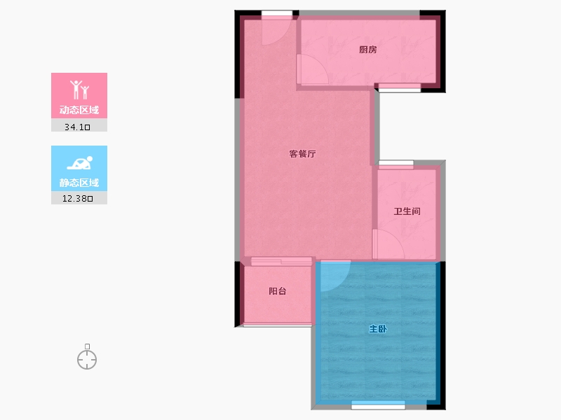 河南省-信阳市-伍號公馆-41.48-户型库-动静分区