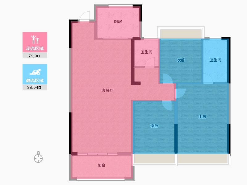 河南省-信阳市-伍號公馆-126.15-户型库-动静分区