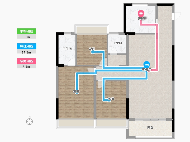 河南省-信阳市-伍號公馆-122.23-户型库-动静线