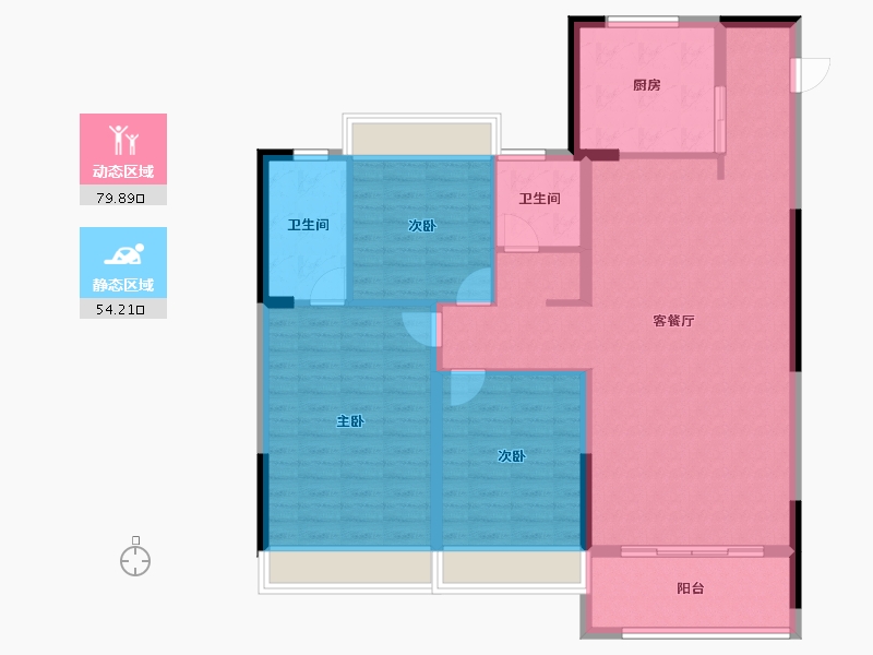 河南省-信阳市-伍號公馆-122.23-户型库-动静分区