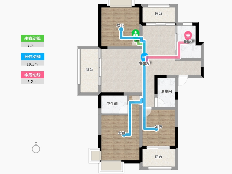 江苏省-南京市-荣盛鹭岛荣府-93.59-户型库-动静线