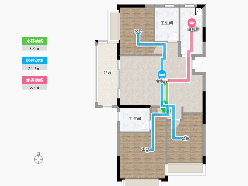 浙江省-湖州市-湖州恒大珺睿府-102.40-户型库-动静线