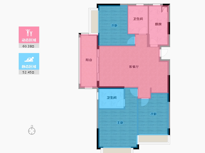 浙江省-湖州市-湖州恒大珺睿府-102.40-户型库-动静分区