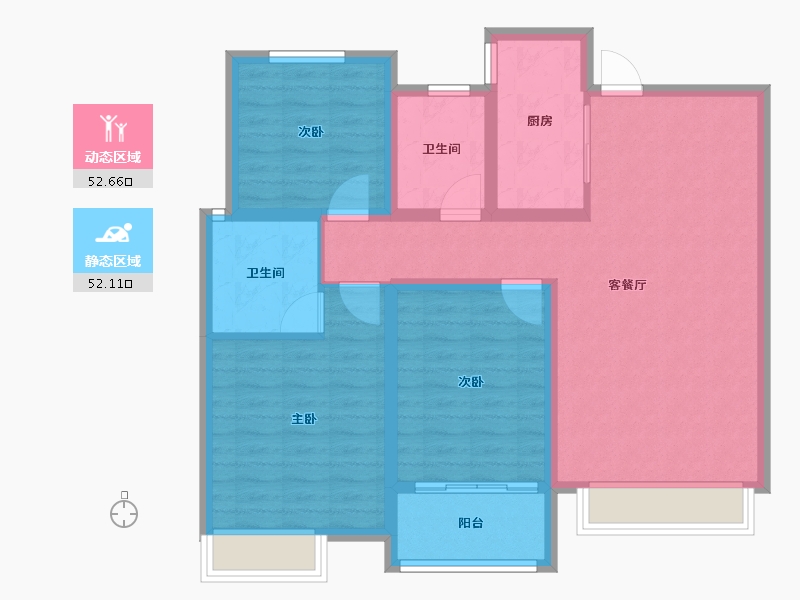 河南省-驻马店市-泌阳置地上河府-93.66-户型库-动静分区