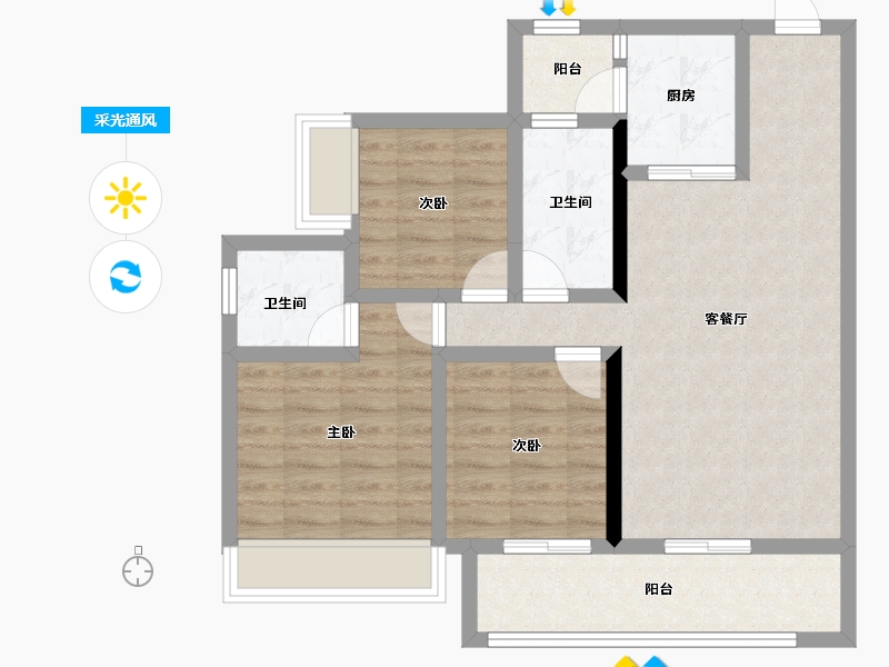 福建省-南平市-鑫盛富贵名门-81.02-户型库-采光通风