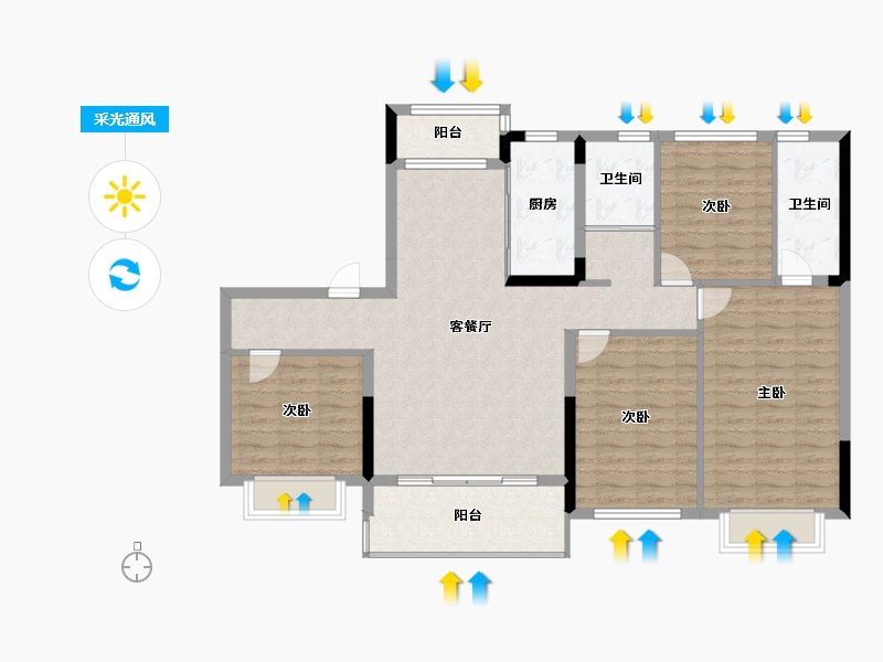 河南省-信阳市-信阳碧桂园领墅-114.40-户型库-采光通风