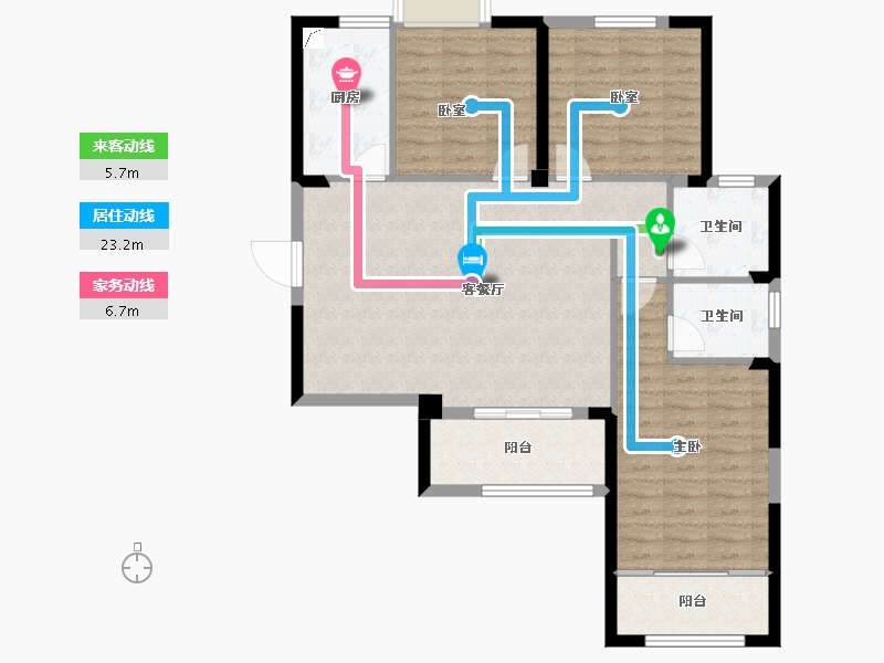 安徽省-宿州市-恒福新城A区-99.05-户型库-动静线