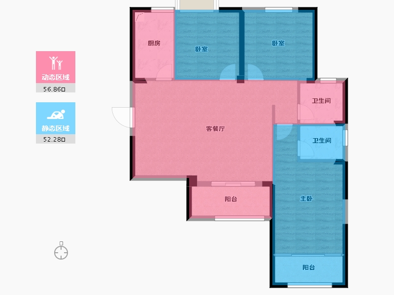 安徽省-宿州市-恒福新城A区-99.05-户型库-动静分区