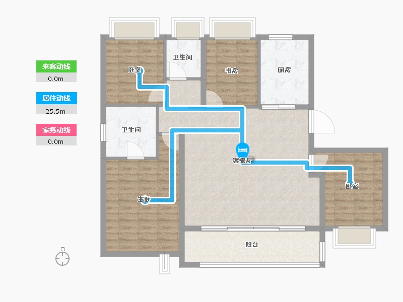 江苏省-南京市-金陵华夏中心-114.40-户型库-动静线