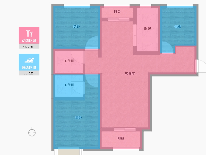 山西省-临汾市-芳馨园-69.34-户型库-动静分区