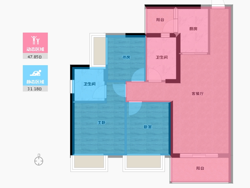 福建省-南平市-鑫盛富贵名门-70.19-户型库-动静分区