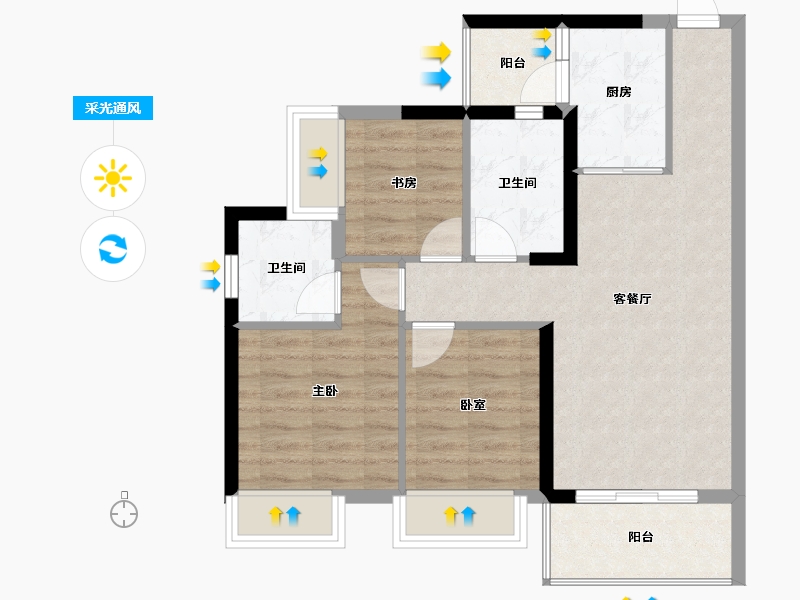 福建省-南平市-鑫盛富贵名门-70.19-户型库-采光通风