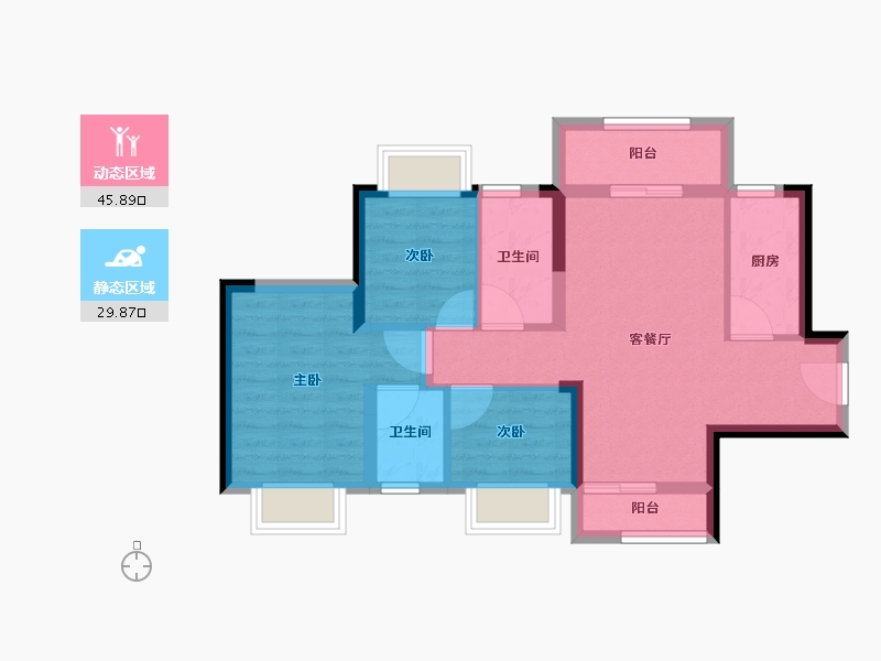 广东省-东莞市-嘉宏锦峯-66.77-户型库-动静分区