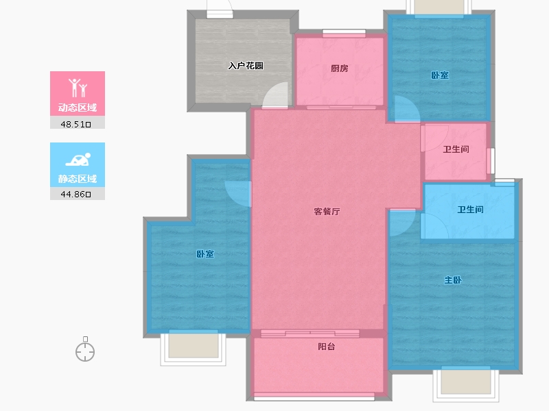 江西省-上饶市-华西中梁·国宾金座-92.80-户型库-动静分区