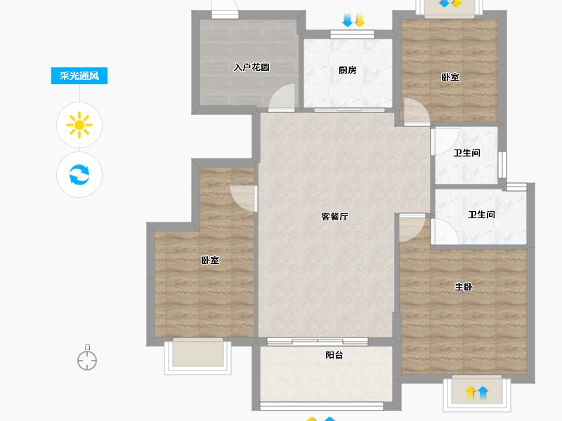 江西省-上饶市-华西中梁·国宾金座-92.80-户型库-采光通风