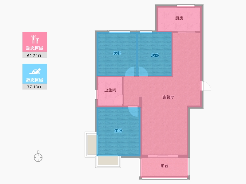 山西省-临汾市-公园壹号·华夏悦府-90.25-户型库-动静分区