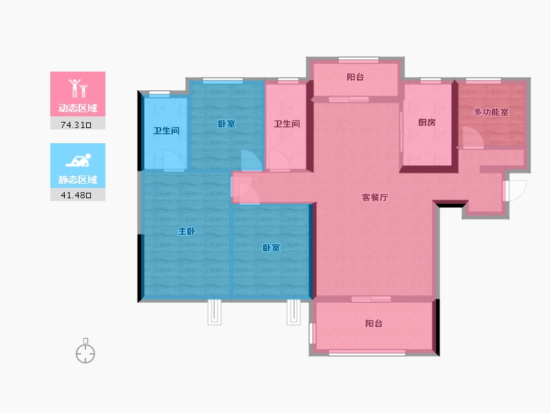 广东省-惠州市-隆腾盛世花园-131.00-户型库-动静分区