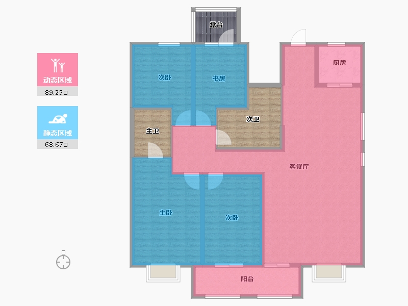 内蒙古自治区-乌海市-金田·第一城-164.44-户型库-动静分区