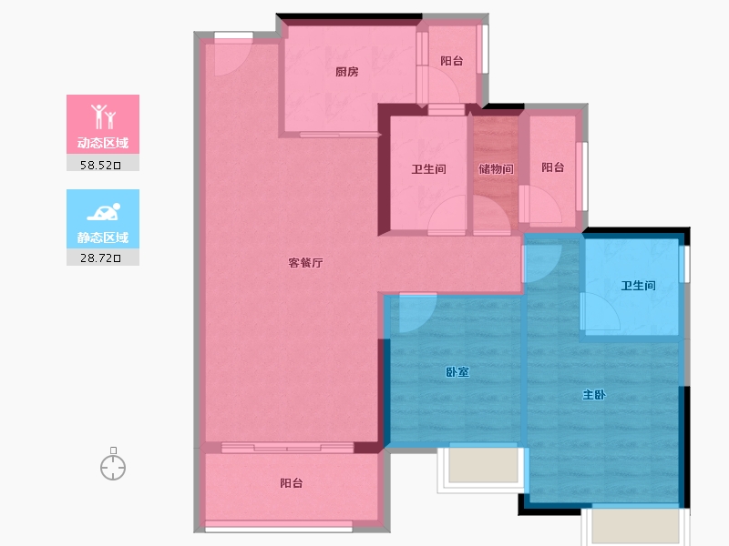 广东省-清远市-奥园誉辜-77.57-户型库-动静分区