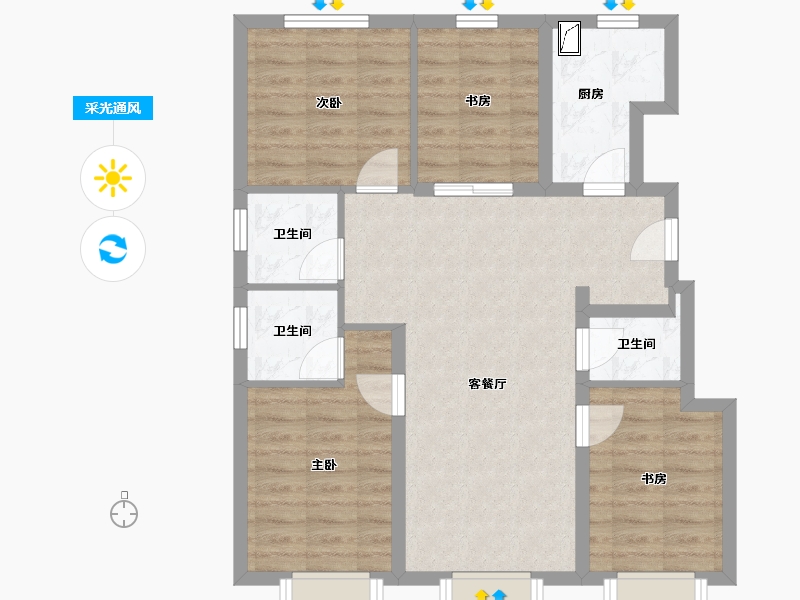 河北省-保定市-华远·海蓝城二期-80.18-户型库-采光通风