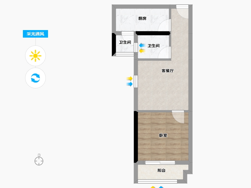 湖南省-衡阳市-银泰红城-37.69-户型库-采光通风