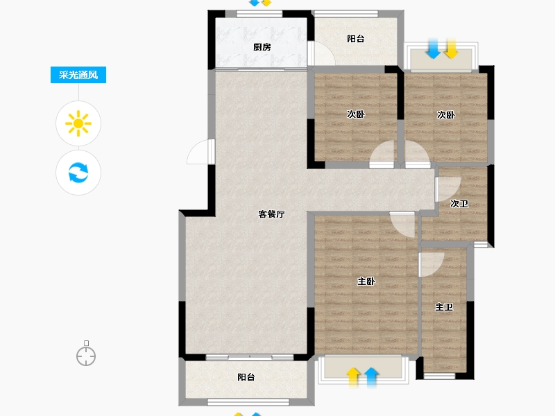 河南省-信阳市-富邦星湖丽景-114.41-户型库-采光通风