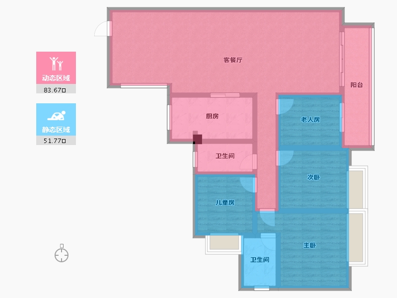 广东省-广州市-回迁房-128.00-户型库-动静分区