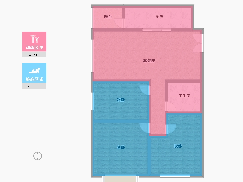 河北省-保定市-四季北岸-105.09-户型库-动静分区