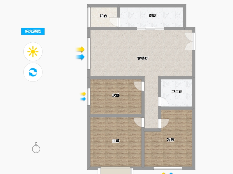 河北省-保定市-四季北岸-105.09-户型库-采光通风