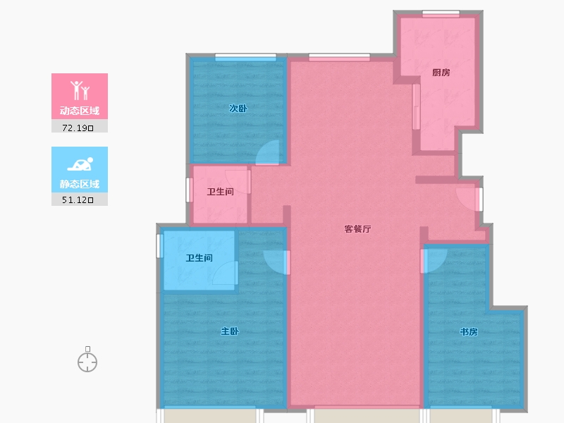 河北省-保定市-华远·海蓝城二期-111.09-户型库-动静分区