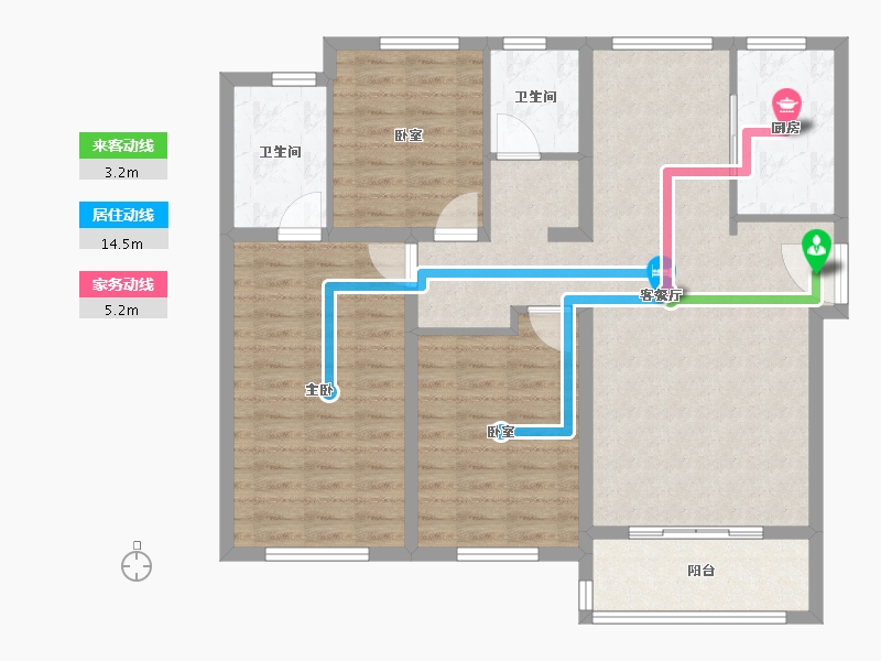 河北省-唐山市-禹洲凤凰府-102.40-户型库-动静线