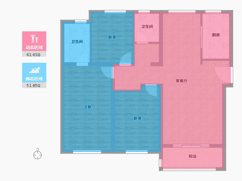 河北省-唐山市-禹洲凤凰府-102.40-户型库-动静分区