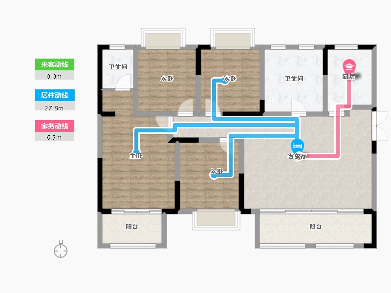 江苏省-南京市-荣盛鹭岛荣府-122.90-户型库-动静线