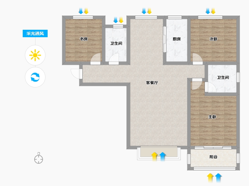 河北省-石家庄市-御锦苑-100.00-户型库-采光通风