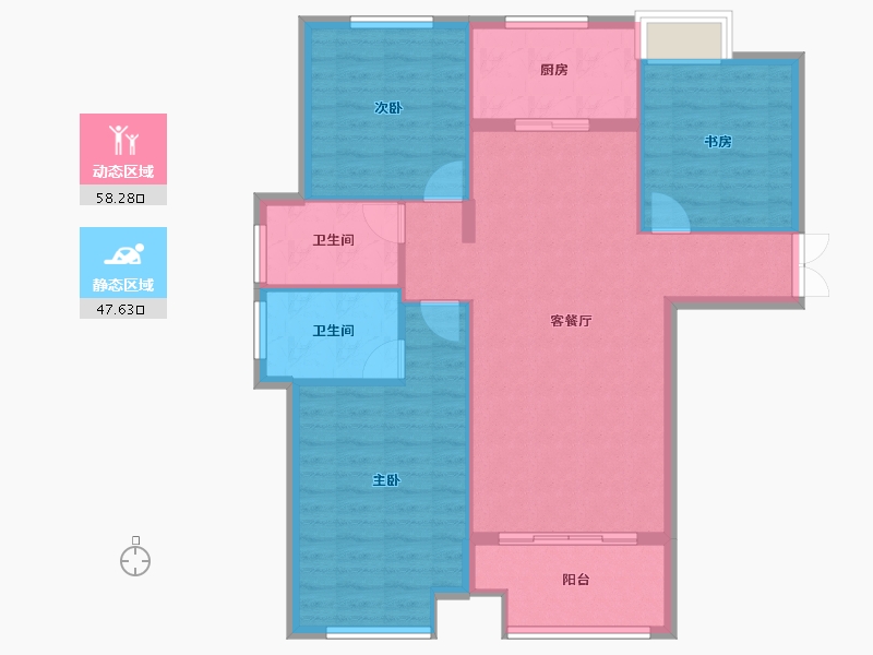 河南省-信阳市-信合阳光城-96.76-户型库-动静分区