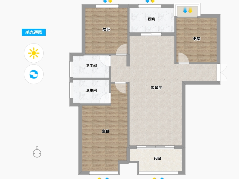 河南省-信阳市-信合阳光城-96.76-户型库-采光通风