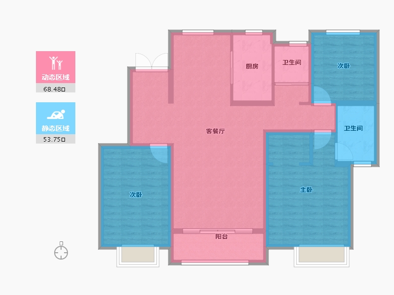 河南省-驻马店市-泌阳置地上河府-110.00-户型库-动静分区