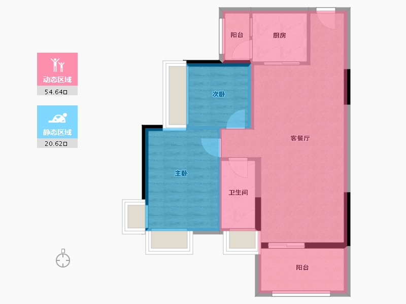 湖南省-衡阳市-银泰红城-67.43-户型库-动静分区