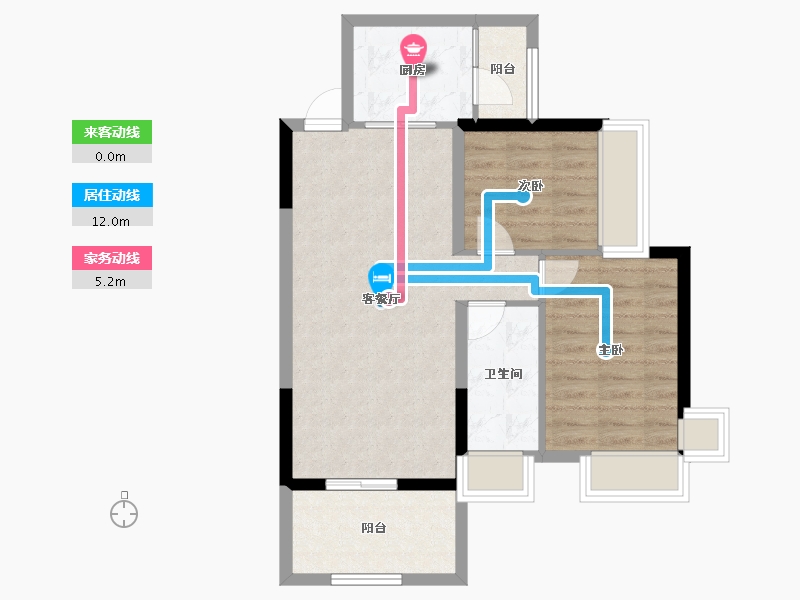 湖南省-衡阳市-银泰红城-64.65-户型库-动静线