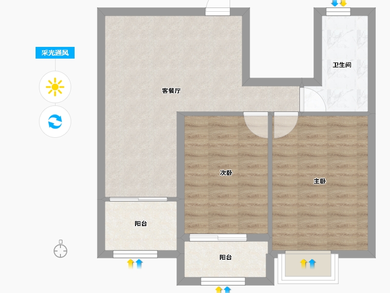 福建省-南平市-建瓯三江国际-59.14-户型库-采光通风