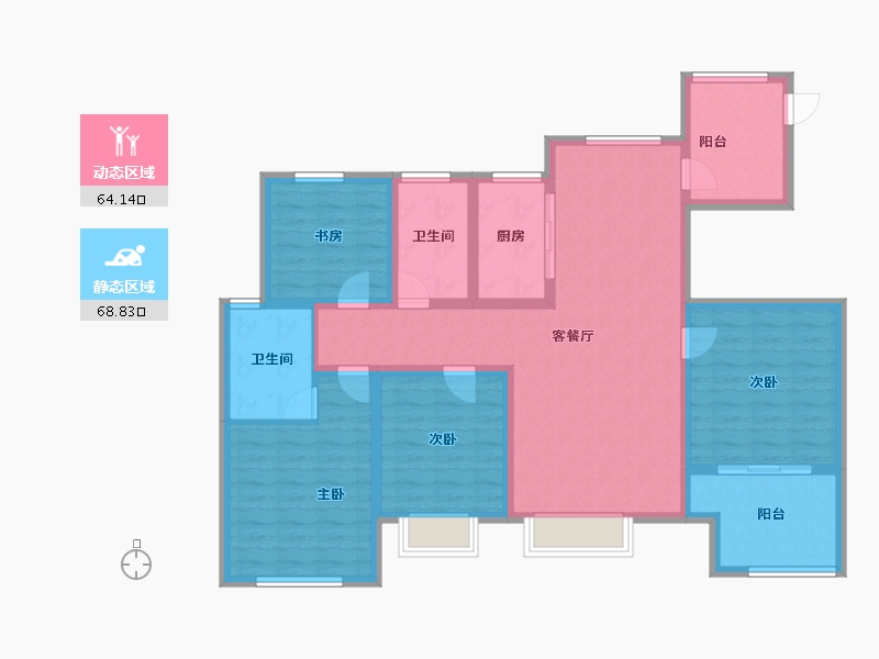 河南省-安阳市-内黄绿城国际-118.51-户型库-动静分区