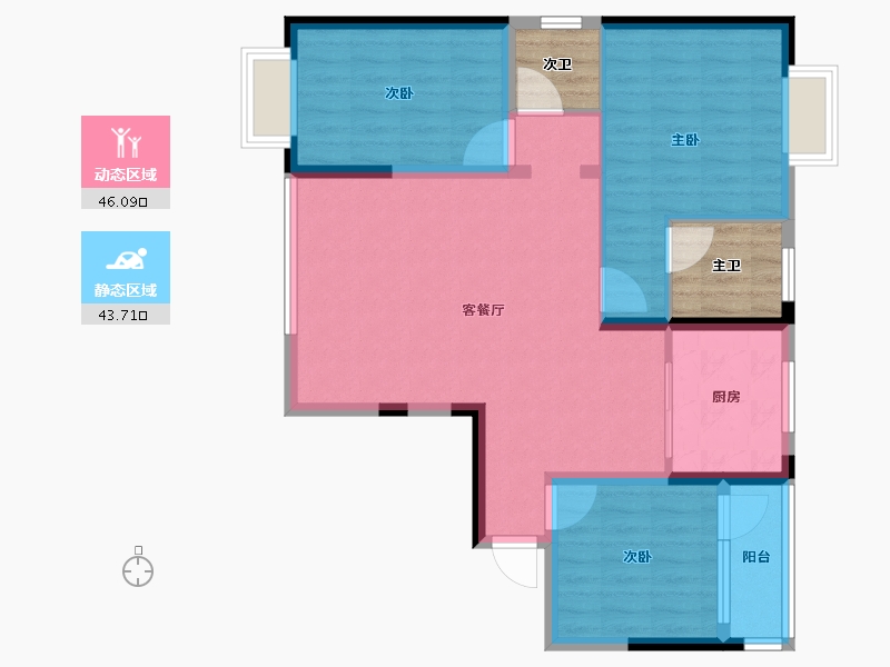 贵州省-六盘水市-凉都栖山苑-87.56-户型库-动静分区