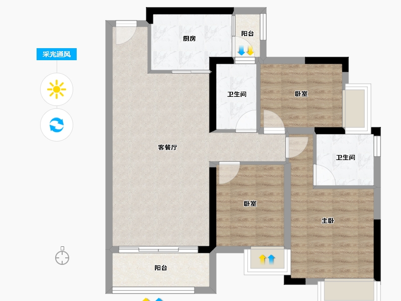 广东省-清远市-奥园誉辜-79.48-户型库-采光通风