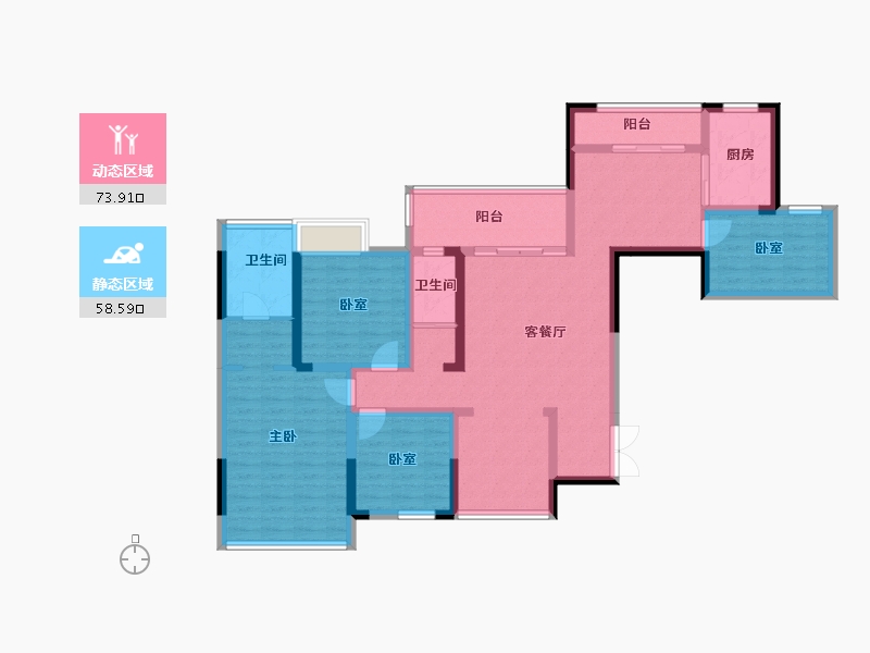 贵州省-黔东南苗族侗族自治州-冠顺山江华府-117.05-户型库-动静分区