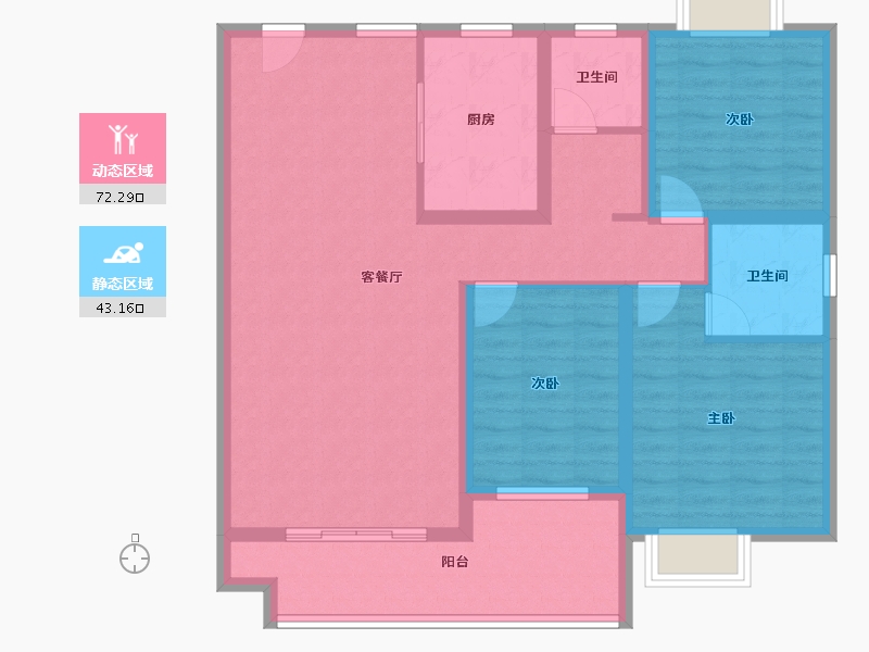 河南省-南阳市-兴龙城-103.29-户型库-动静分区