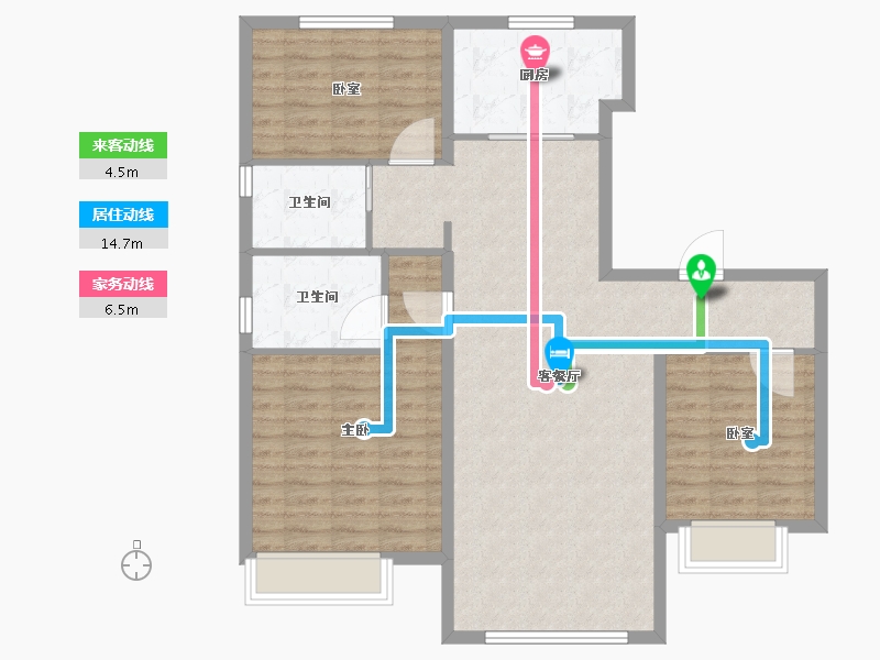 河北省-唐山市-迁西碧桂园·天玺湾-103.20-户型库-动静线