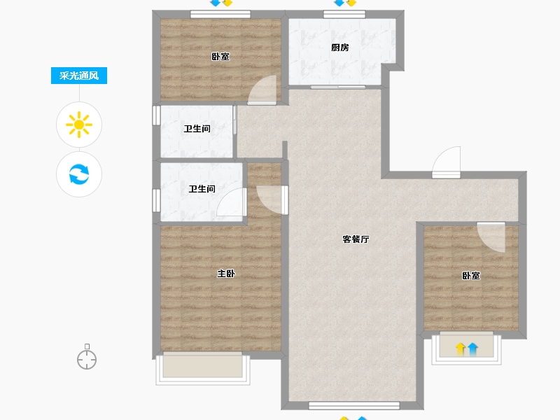 河北省-唐山市-迁西碧桂园·天玺湾-103.20-户型库-采光通风