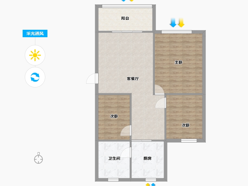 广东省-深圳市-体委宿舍-80.00-户型库-采光通风