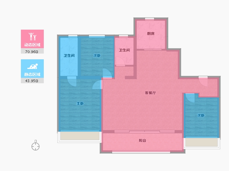 江苏省-无锡市-万科时代都会-108.00-户型库-动静分区