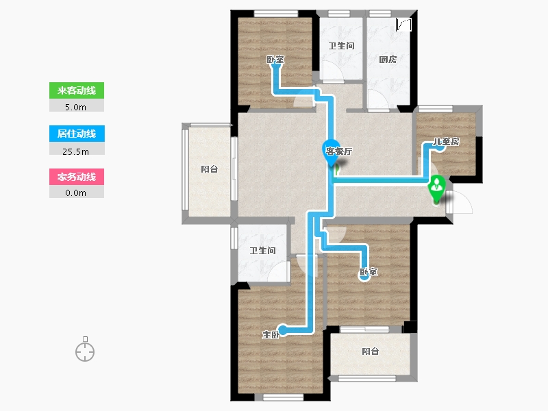 安徽省-宿州市-恒福新城A区-94.21-户型库-动静线